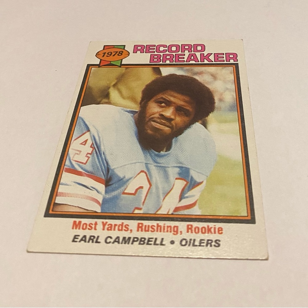 Earl Campbell Rookie 1978 Record Breaker 1979 Topps Football Card - Picture 2 of 3